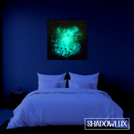 glow in the dark meadow painting at night
