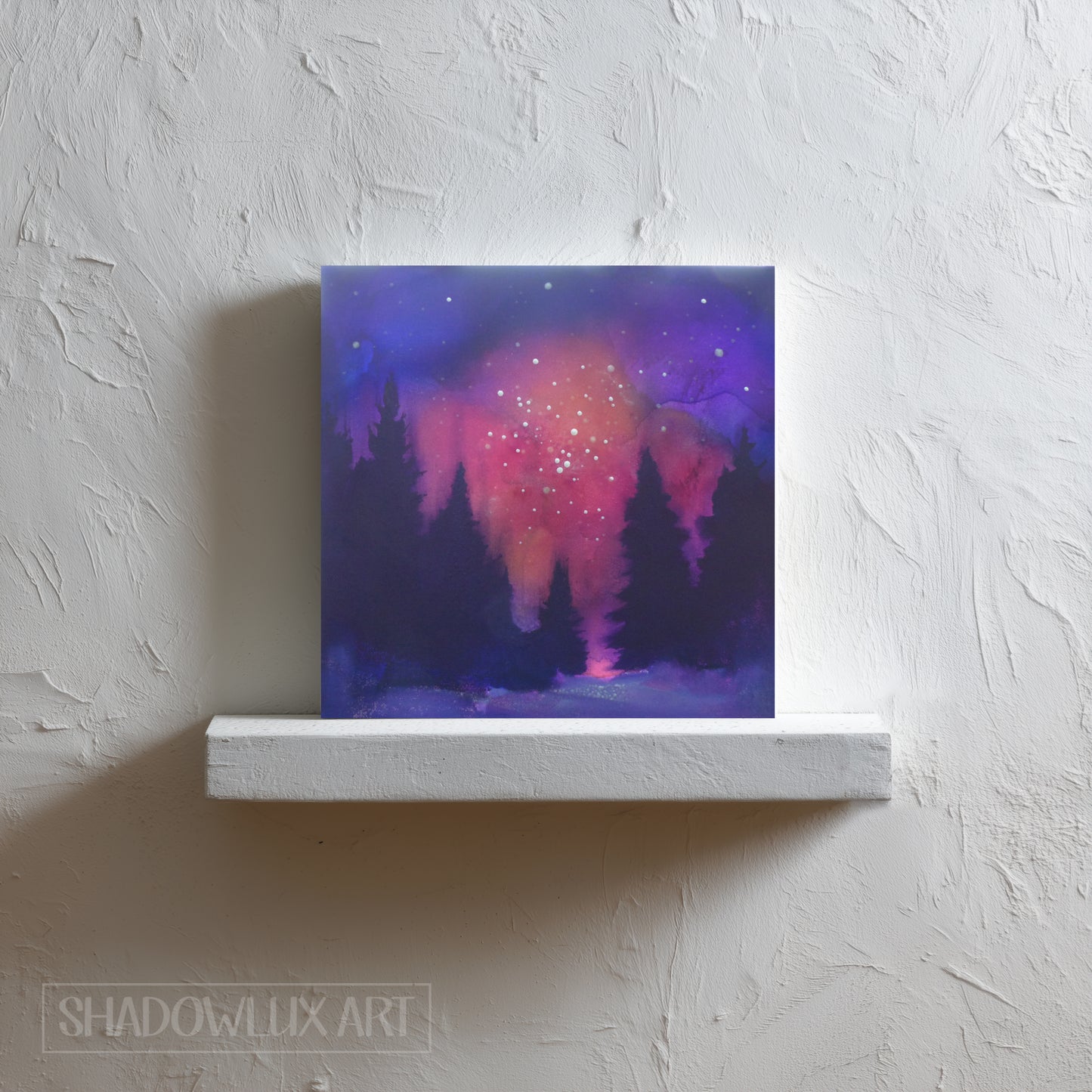 purple and pink glow in the dark sky