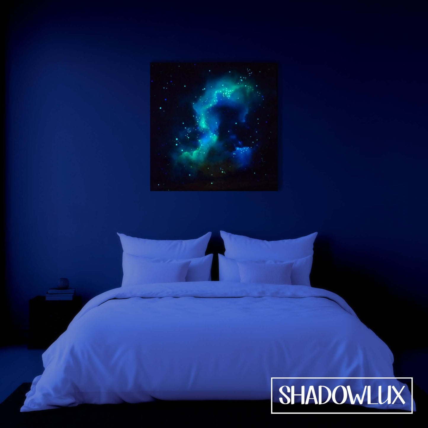 glow in the dark blue sky painting