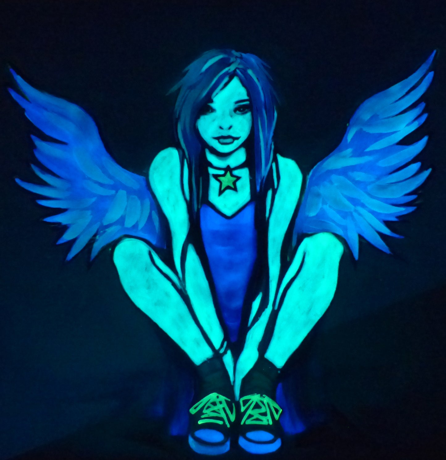 glow in the dark angel art