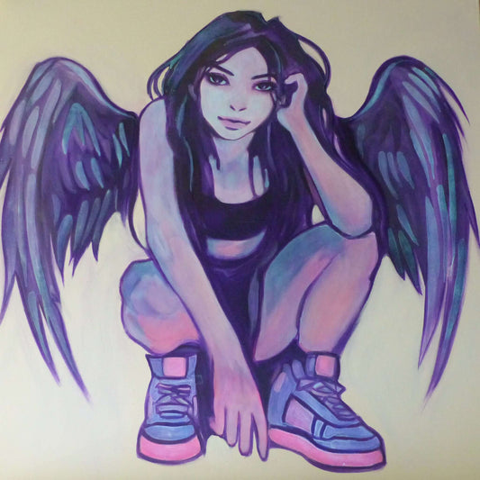 Glow in the dark angel painting