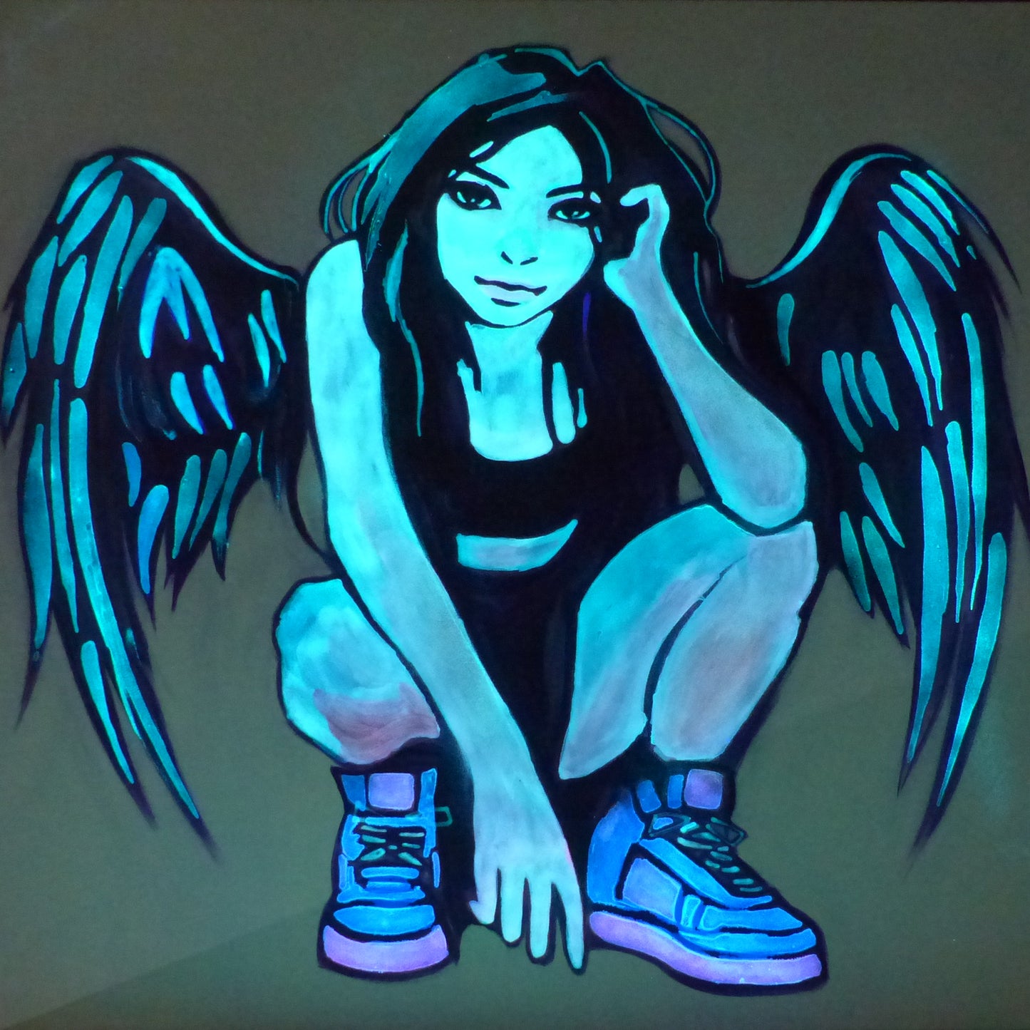 Glow in the dark angel art