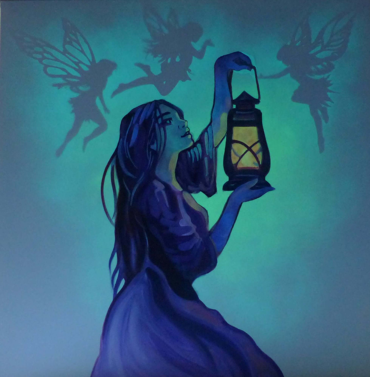 glow in the dark fairy art with invisible paint