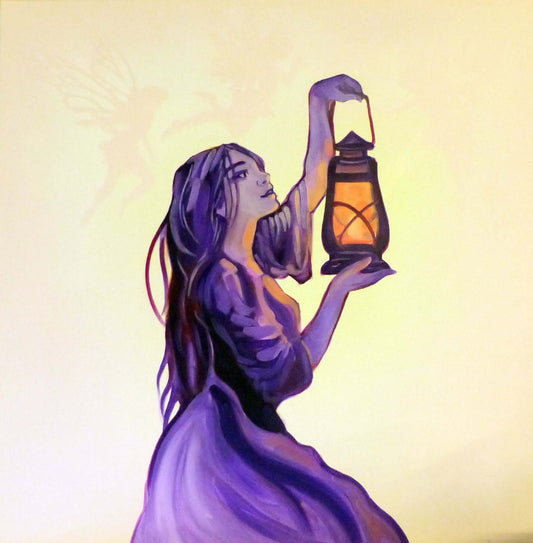 glow in the dark fairy painting with invisible fairies