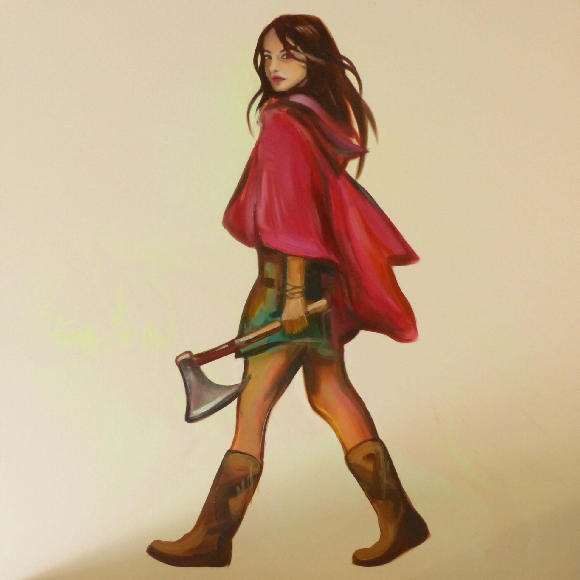 glow in the dark little red riding hood painting