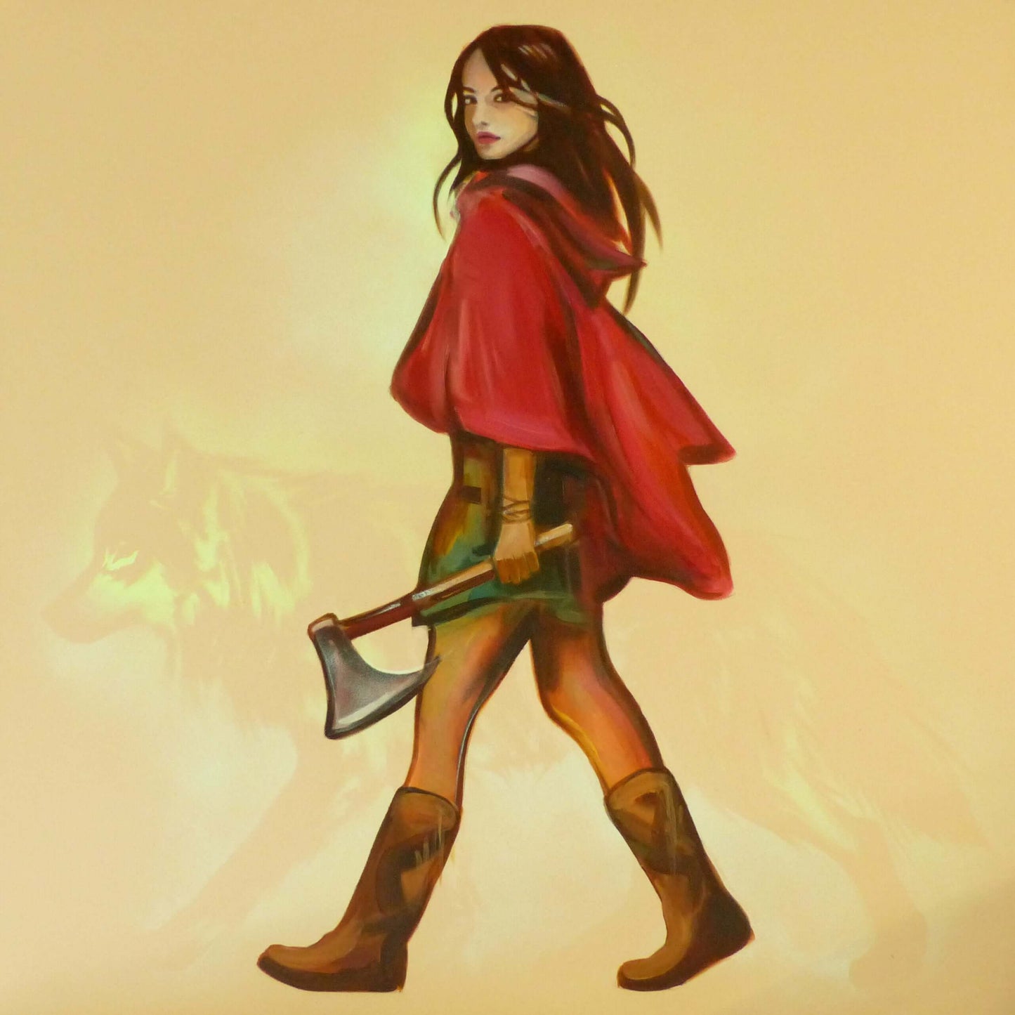 glow in the dark little red riding hood painting