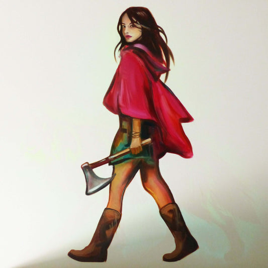 glow in the dark little red riding hood painting