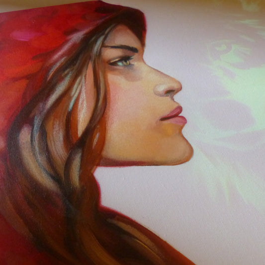red riding hood glow in the dark painting