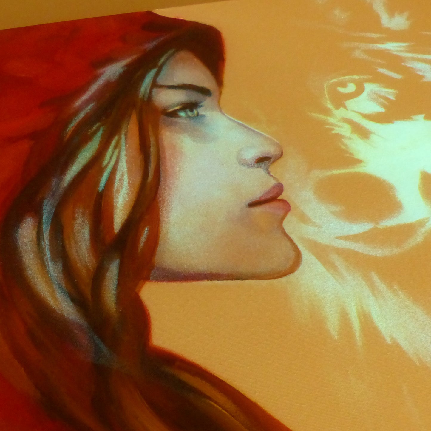red riding hood glow in the dark painting