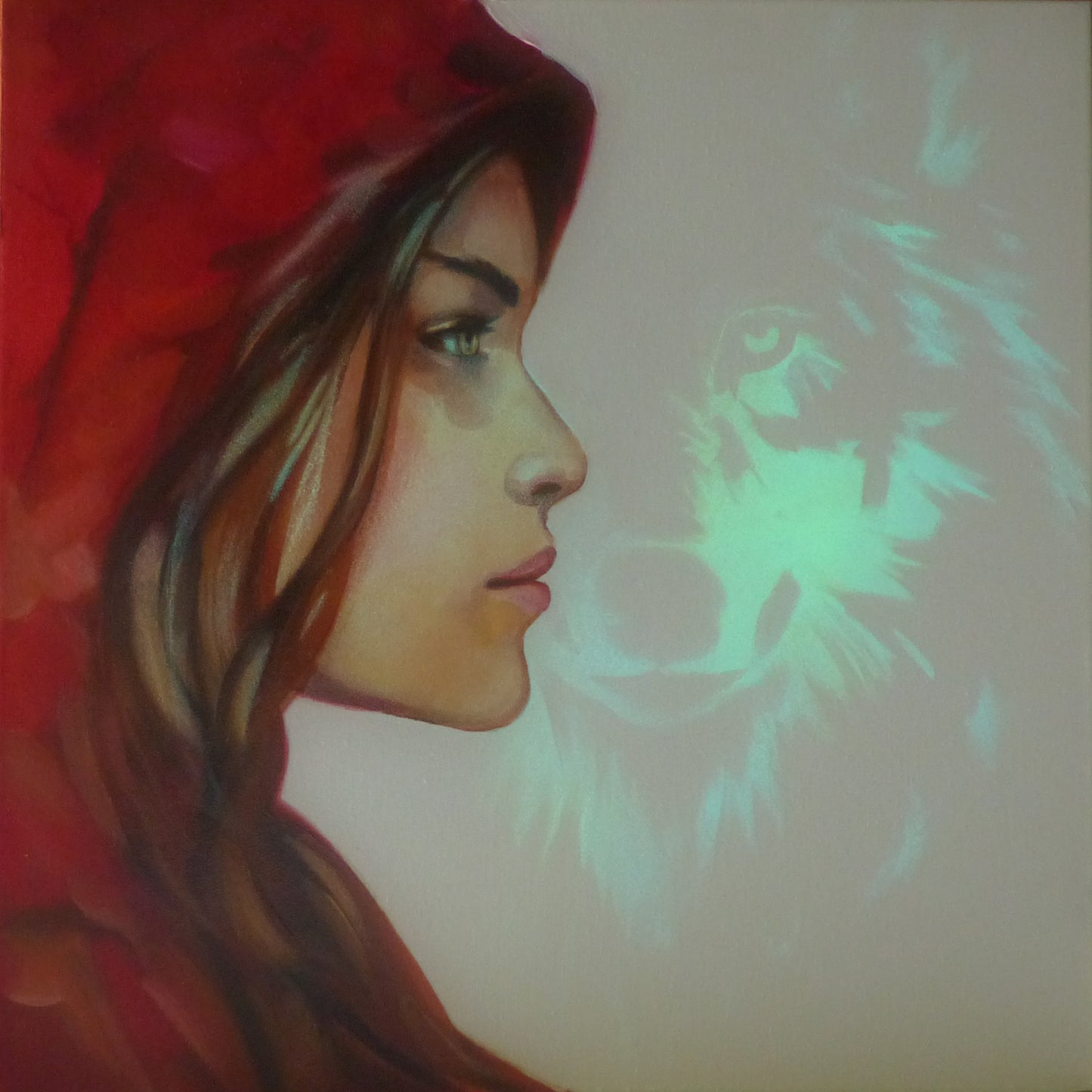 red riding hood glow in the dark painting