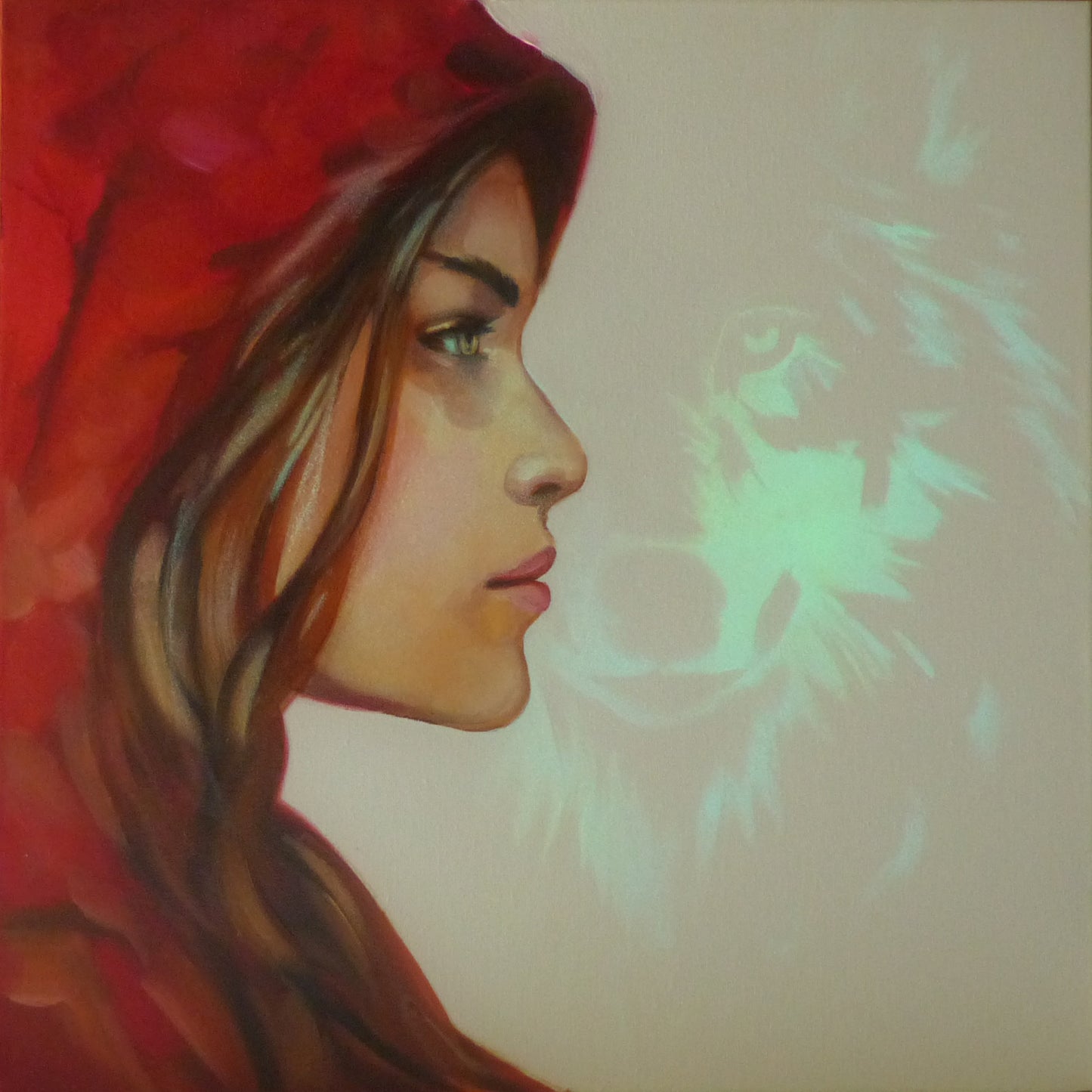 red riding hood glow in the dark painting
