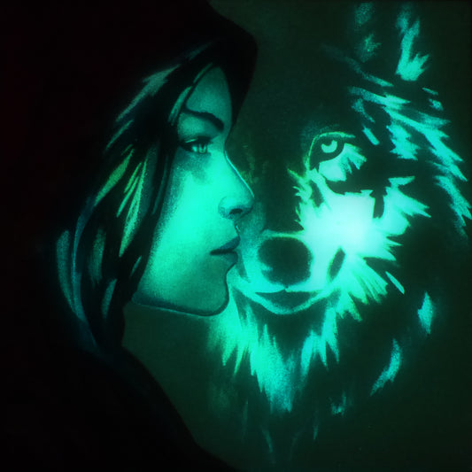 red riding hood glow in the dark painting