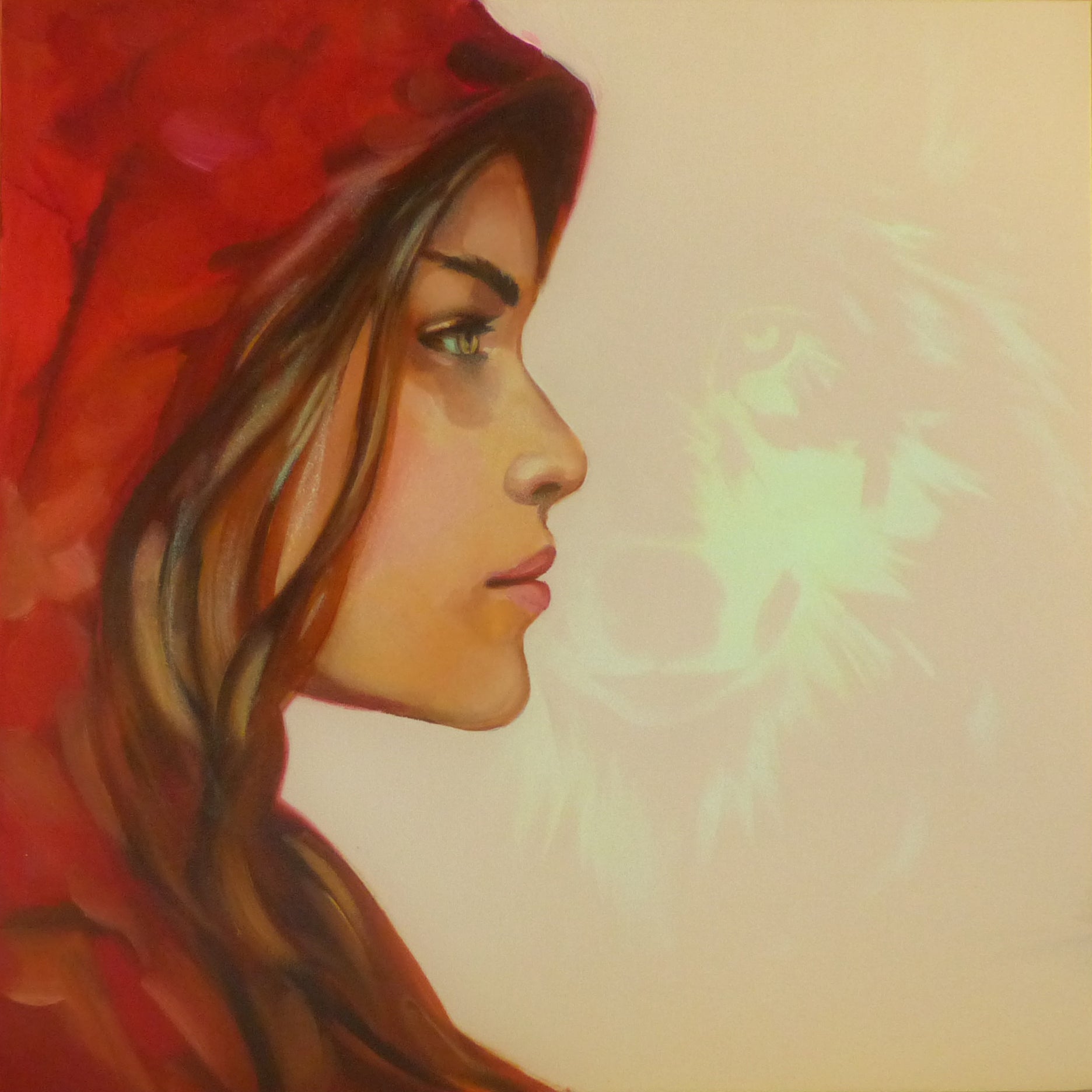 red riding hood glow in the dark painting