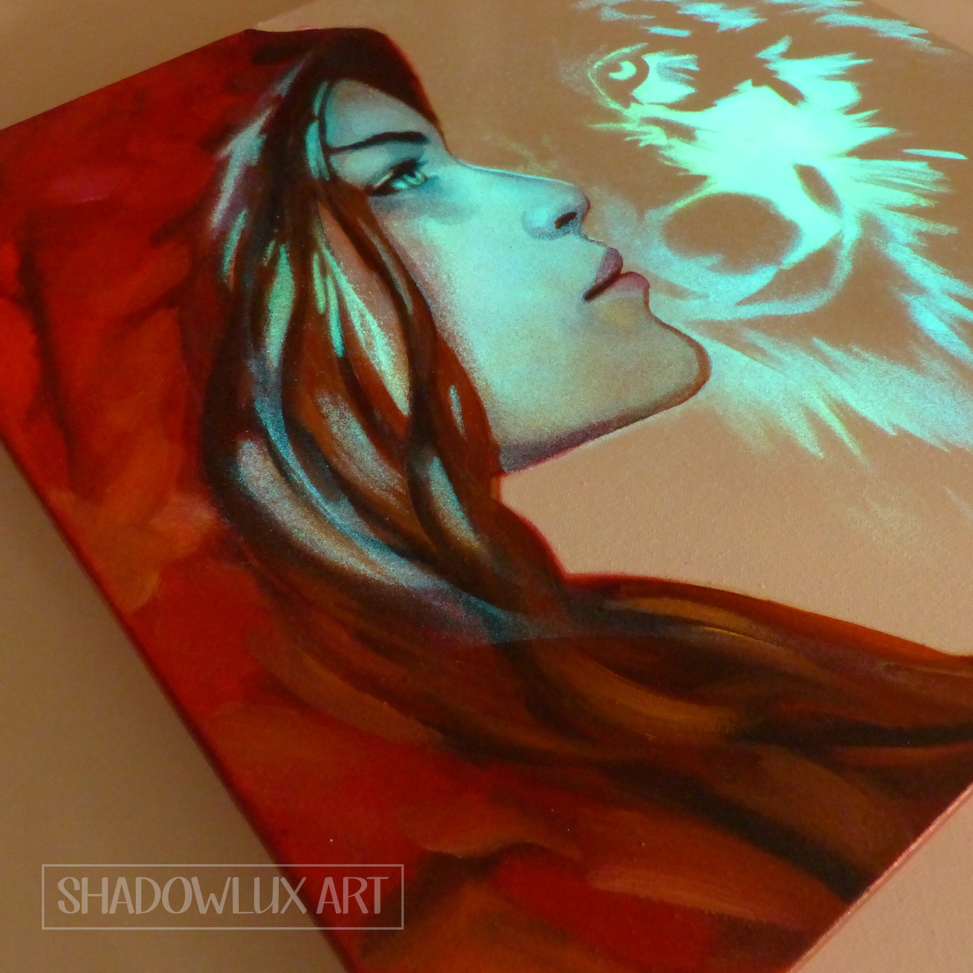 red riding hood glow in the dark painting