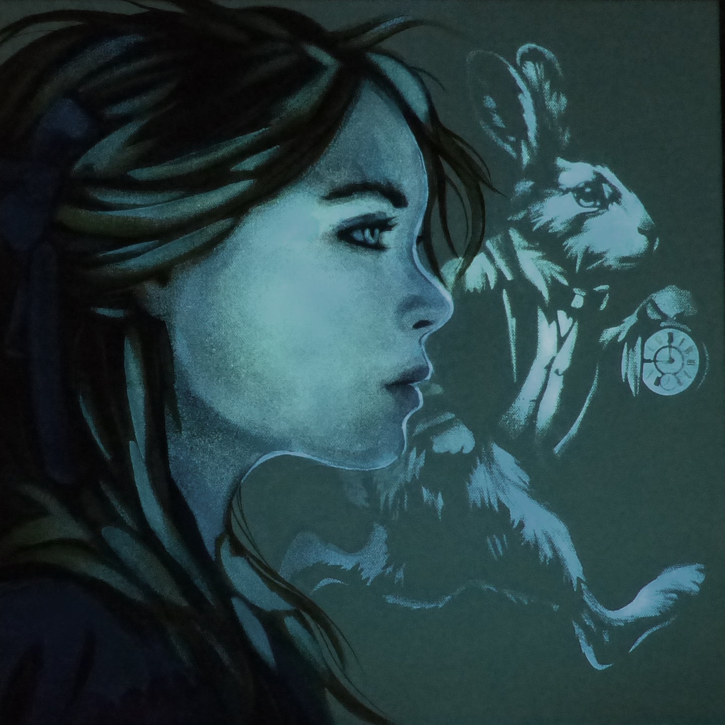 alice in wonderland glow in the dark art