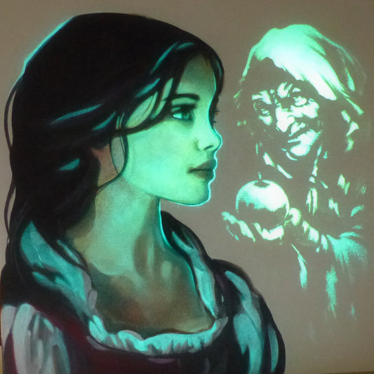 Glow in the dark snow white painting