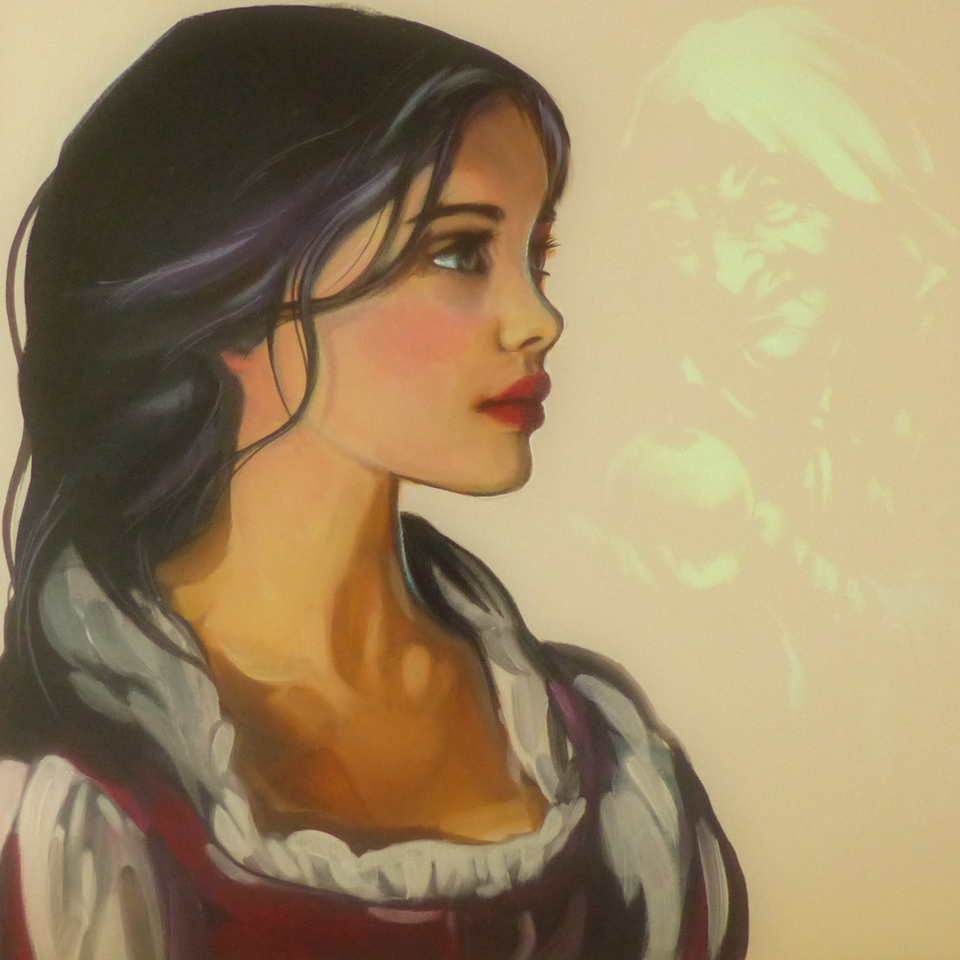 Glow in the dark snow white painting