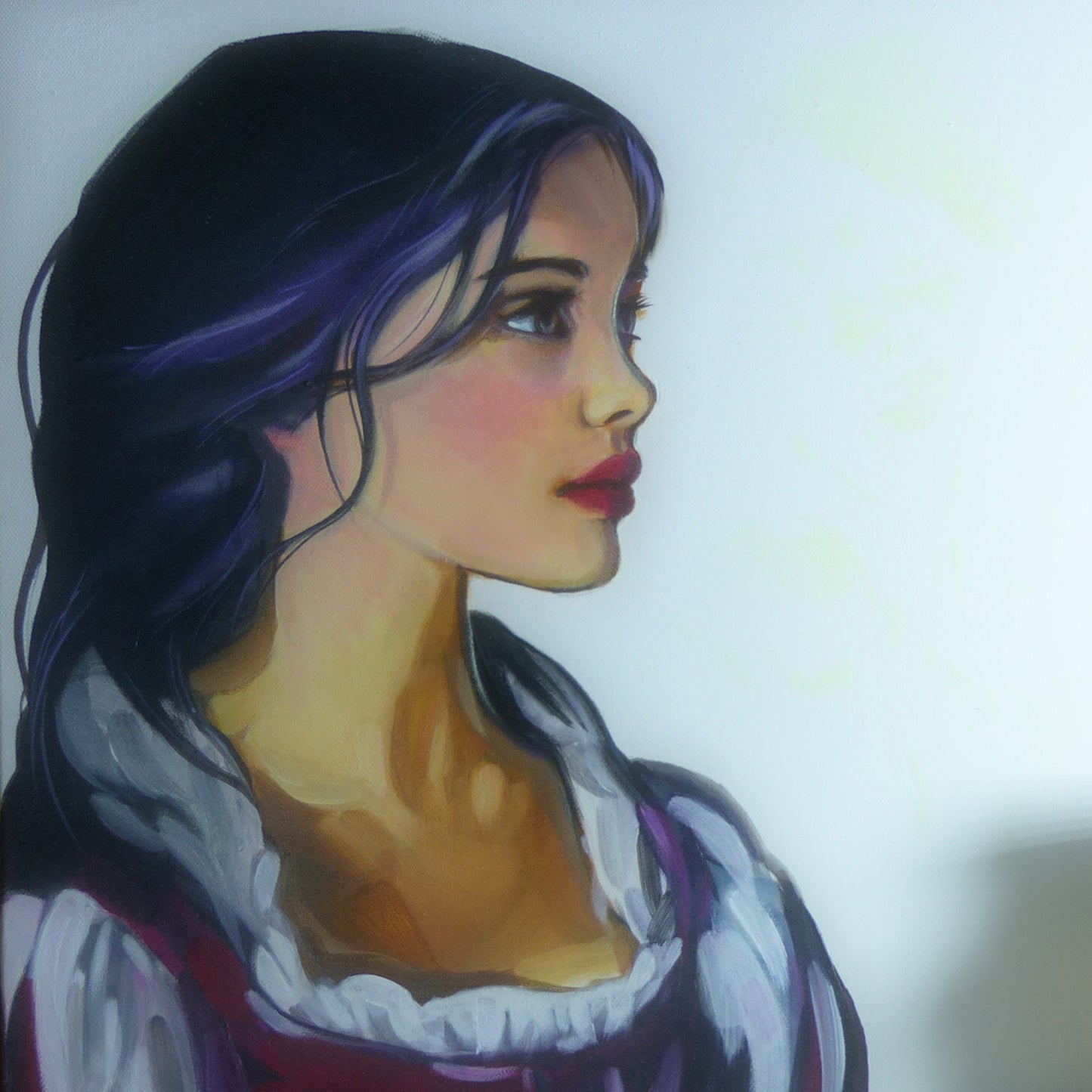 Glow in the dark snow white painting