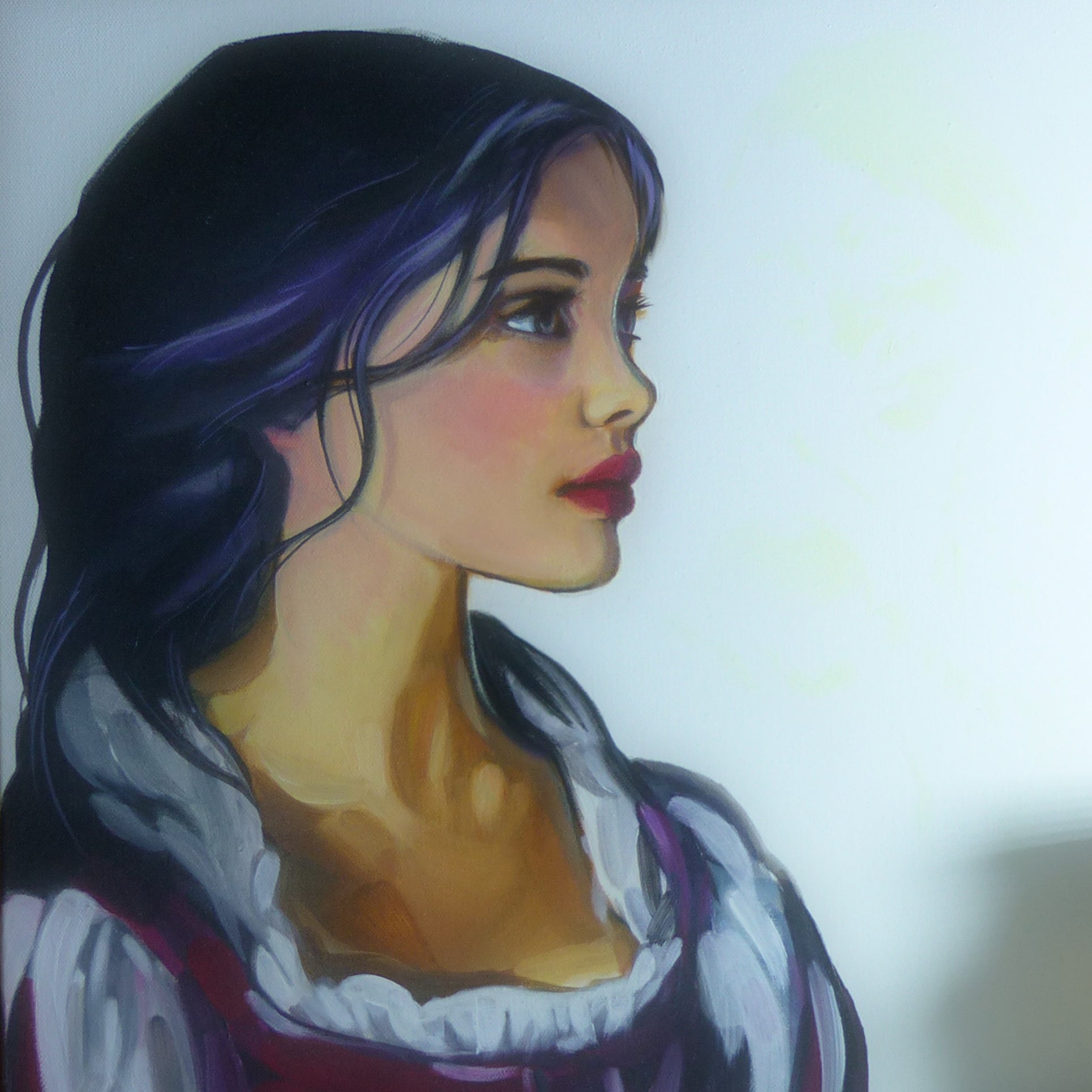 Glow in the dark snow white painting
