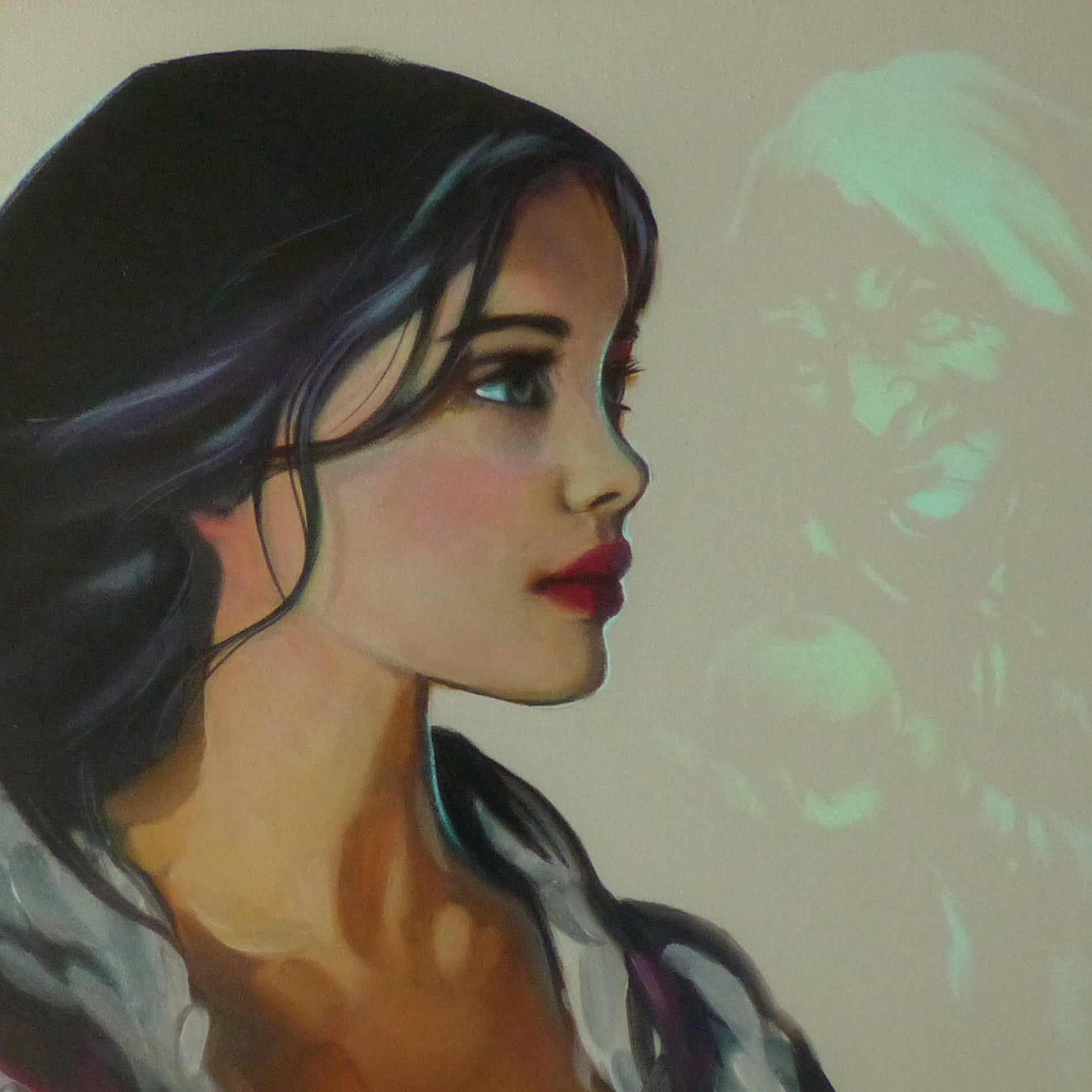 Glow in the dark snow white painting