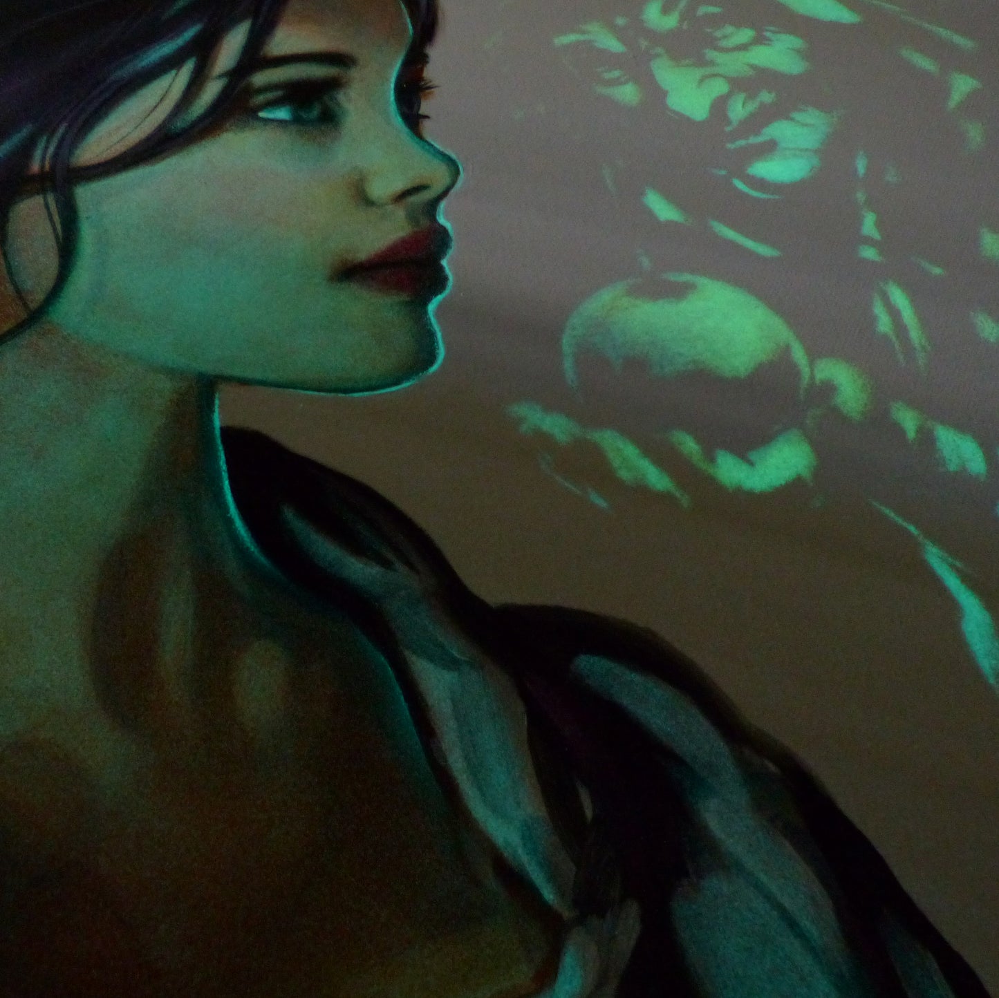 Glow in the dark snow white painting