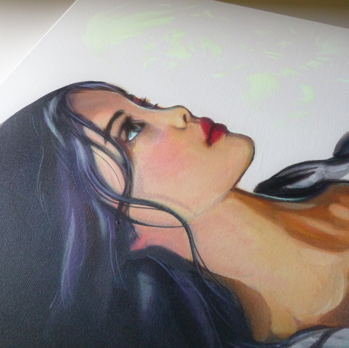 Glow in the dark snow white painting