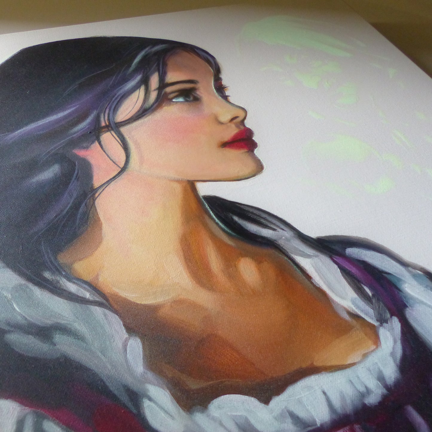 Glow in the dark snow white painting