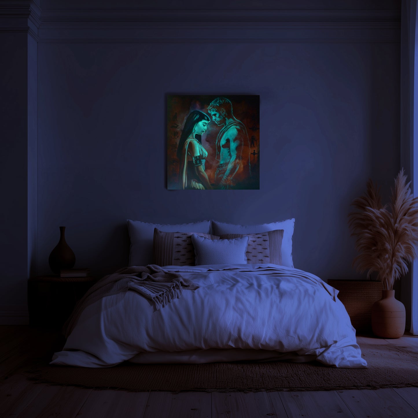 glow in the dark cleopatra in dark room