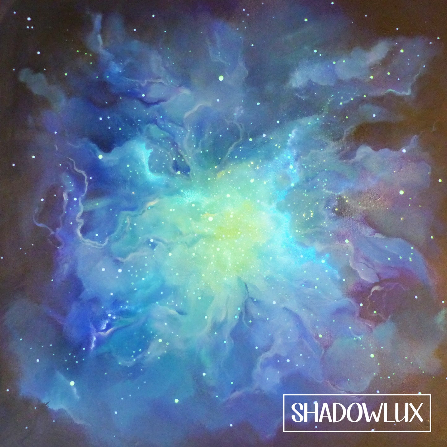 Colorful nebula with stars that glow in the night.