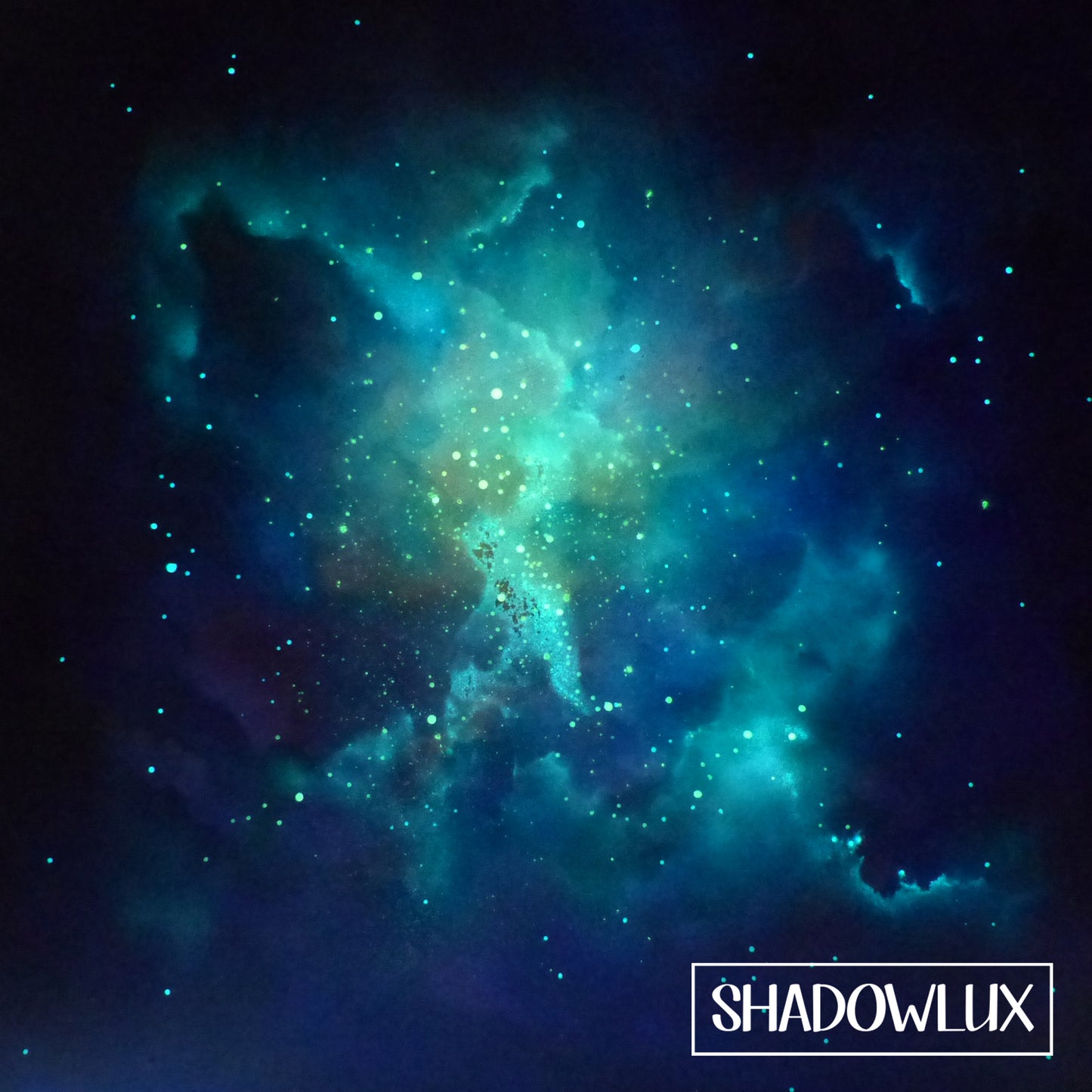 Nebula with glow in the dark paint