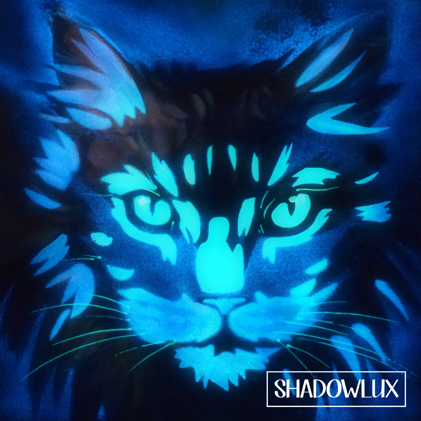 glow in the dark cat painting