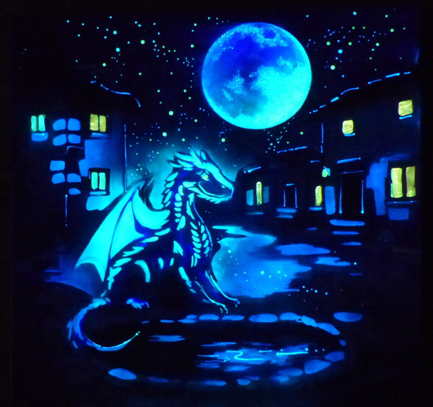 glow in the dark dragon painting