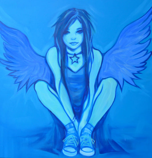 glow painting of emo angel girl 