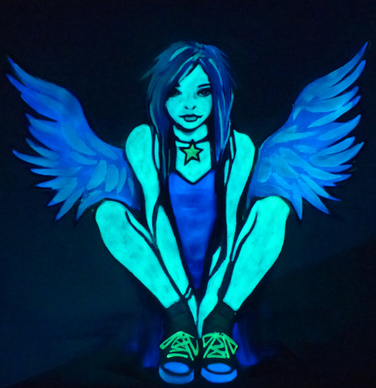 glow in the dark angel art