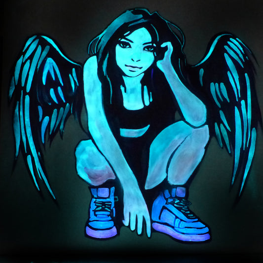glow in the dark angel painting 