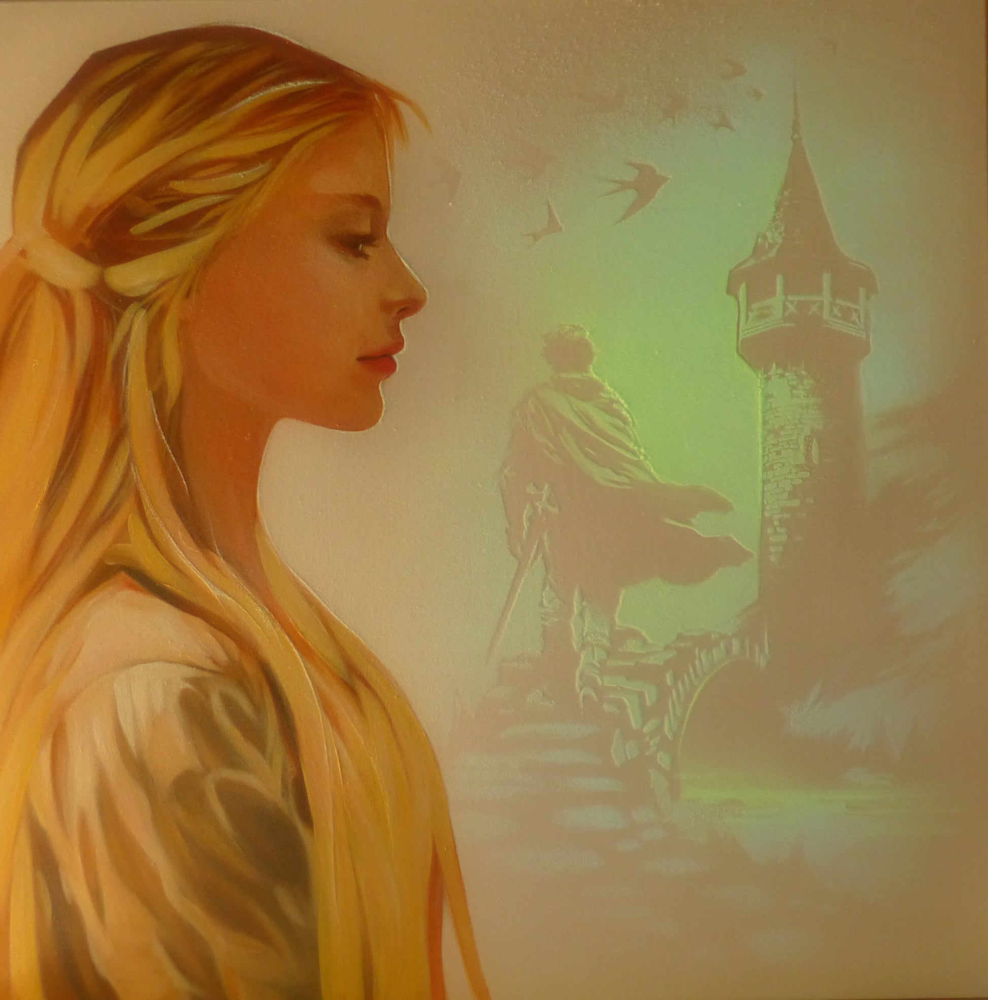 glow in the dark rapunzel painting
