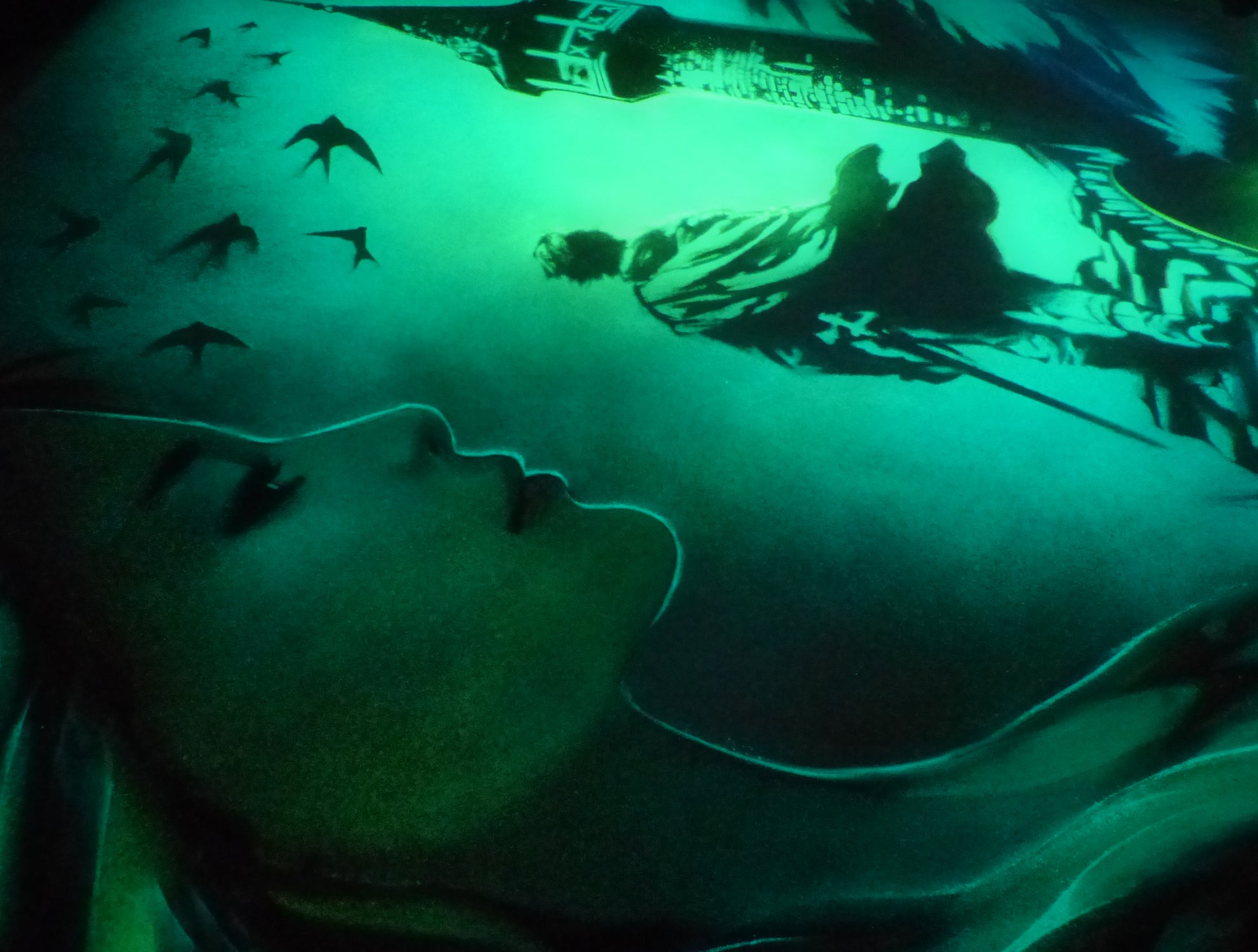 glow in the dark rapunzel painting