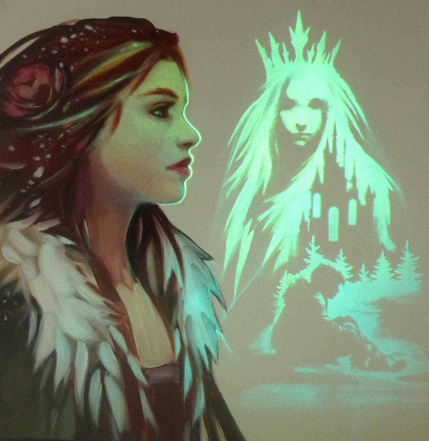 glow in the dark painting Gerda and the snow queen 