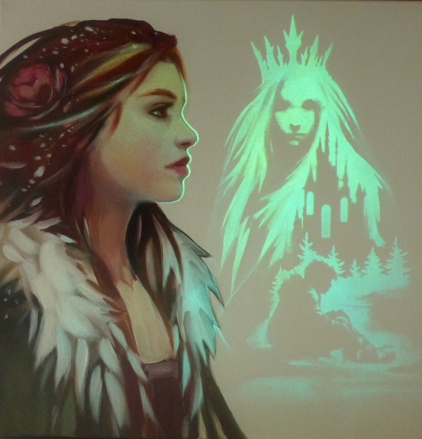 glow in the dark painting Gerda and the snow queen 