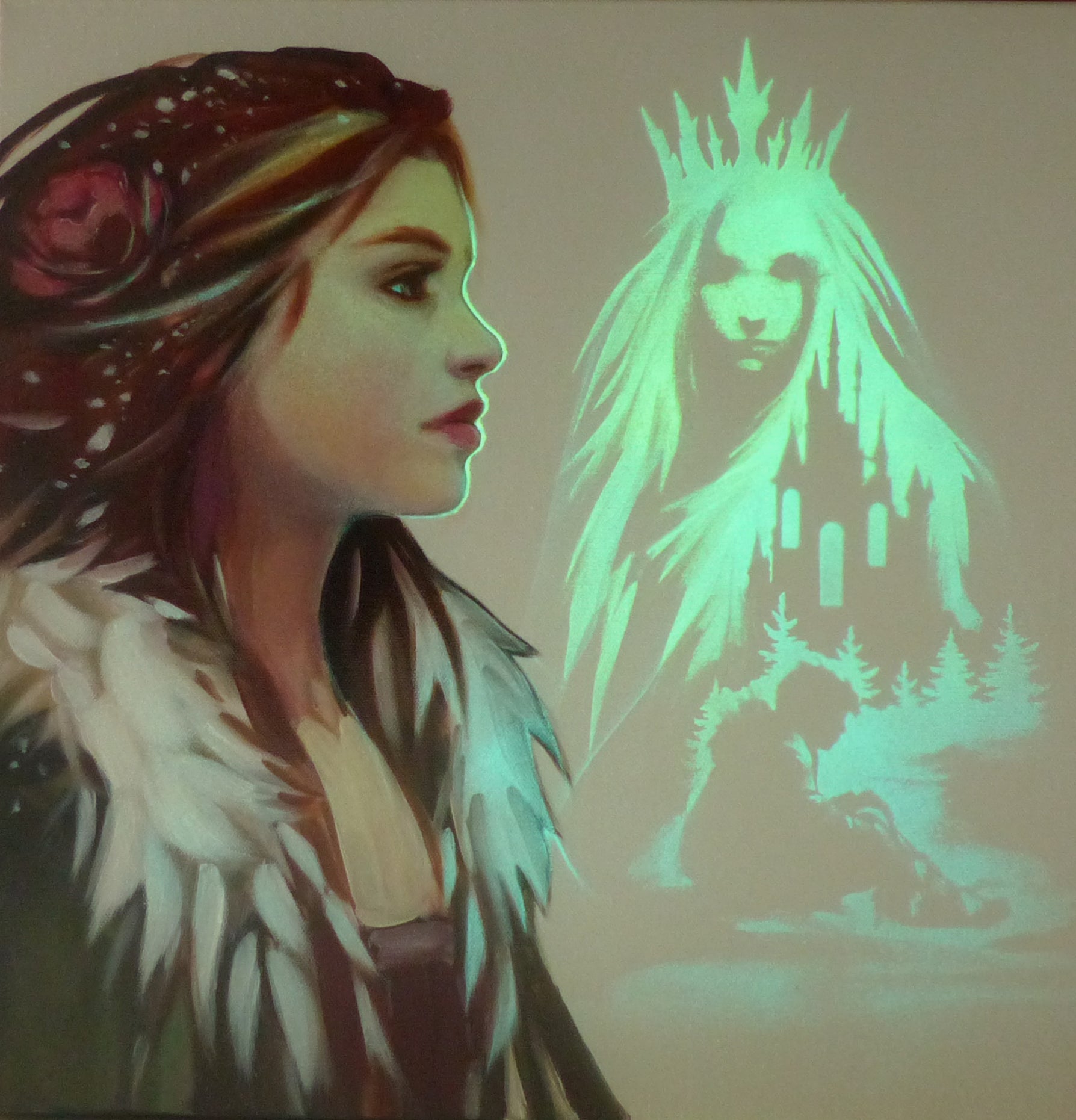 glow in the dark painting Gerda and the snow queen 