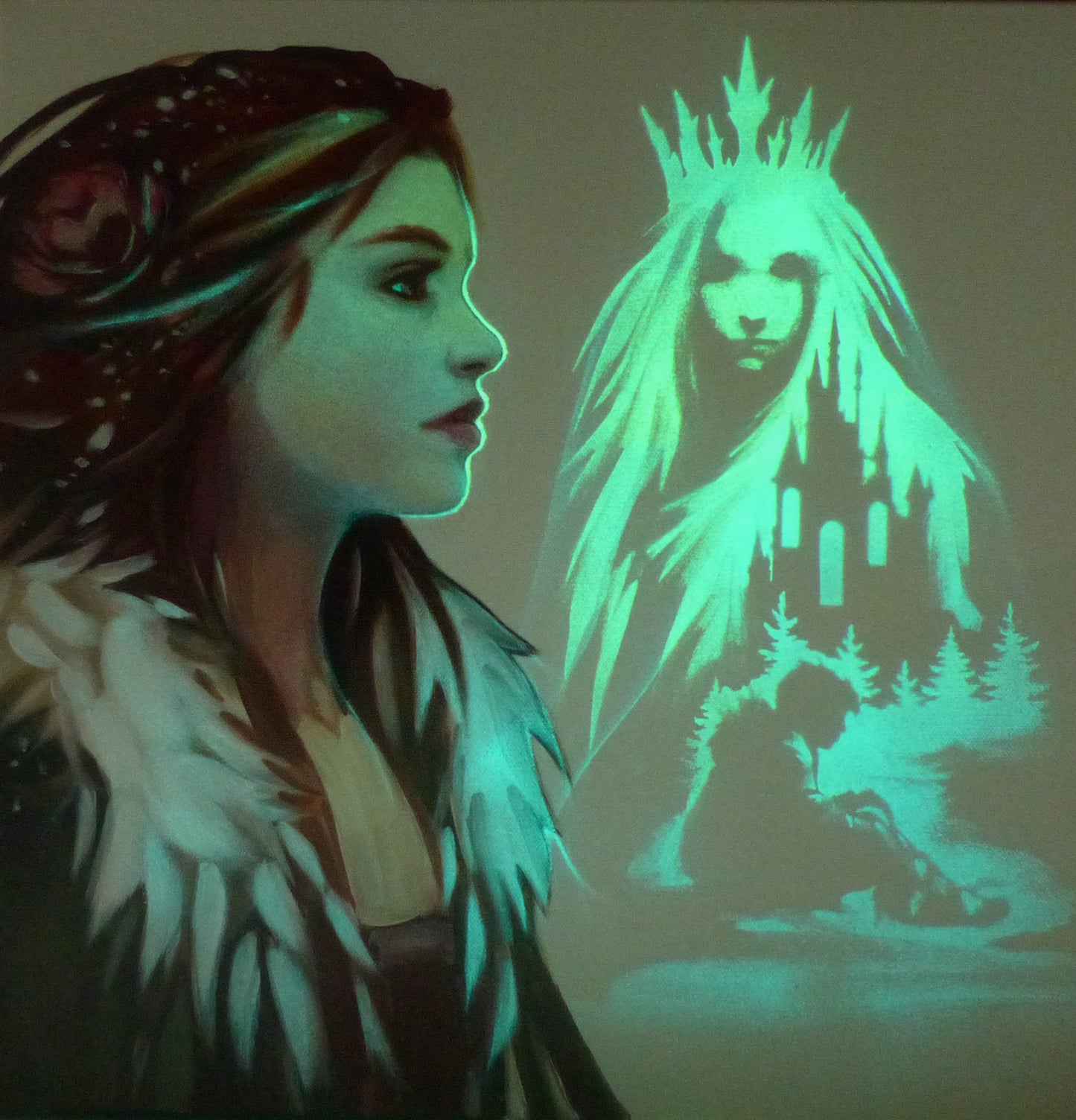 glow in the dark painting Gerda and the snow queen 