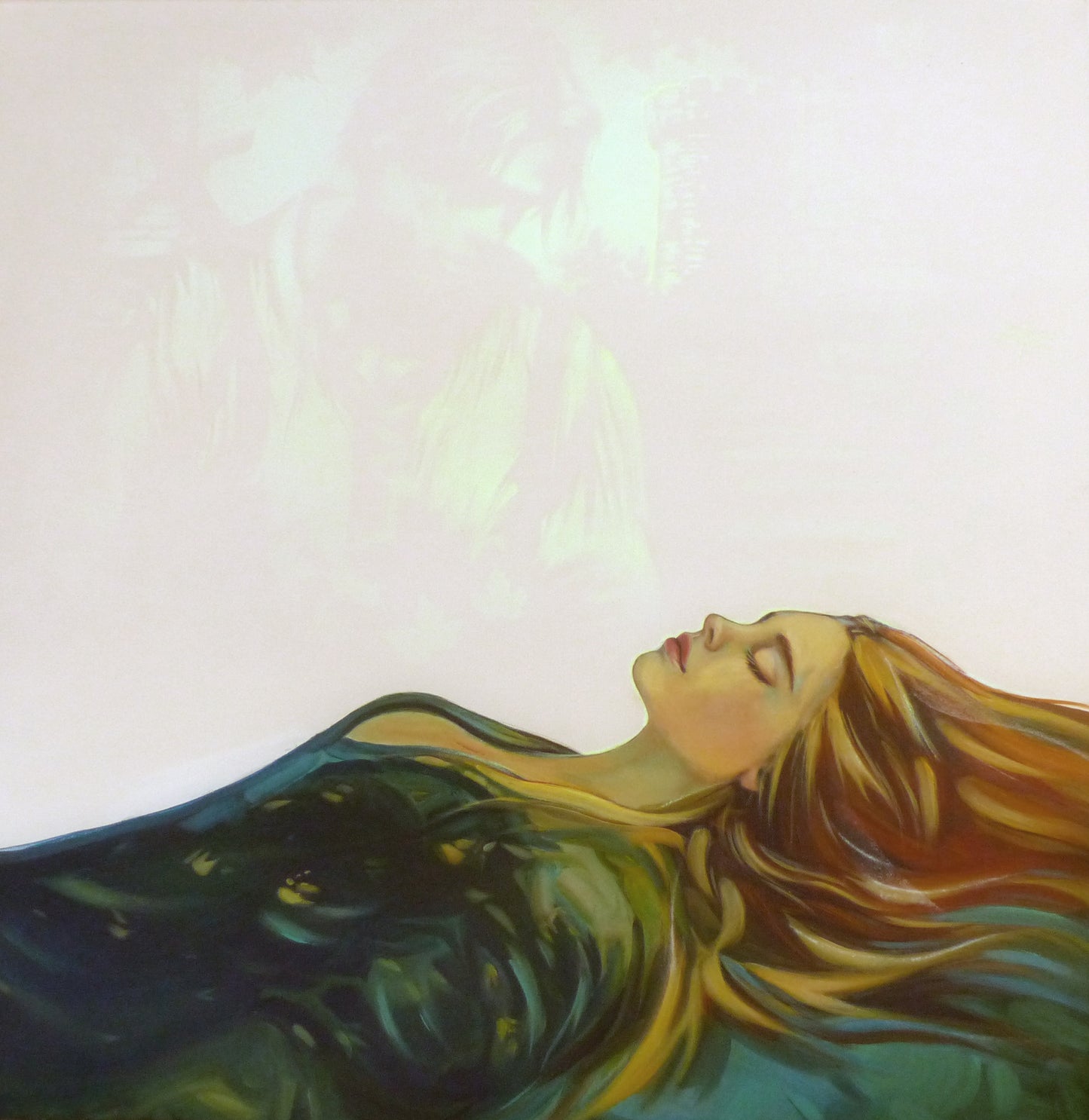 glow in the dark sleeping beauty painting with Brad Pitt as the prince
