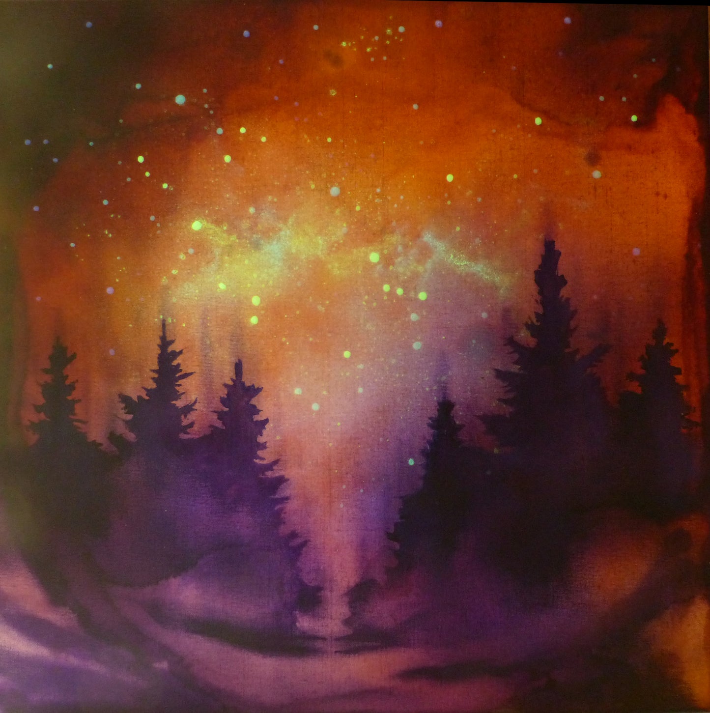 Glow in the Dark Painting Purples and Browns