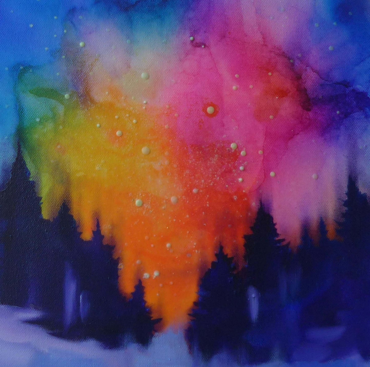 glow in the dark painting - sunset 