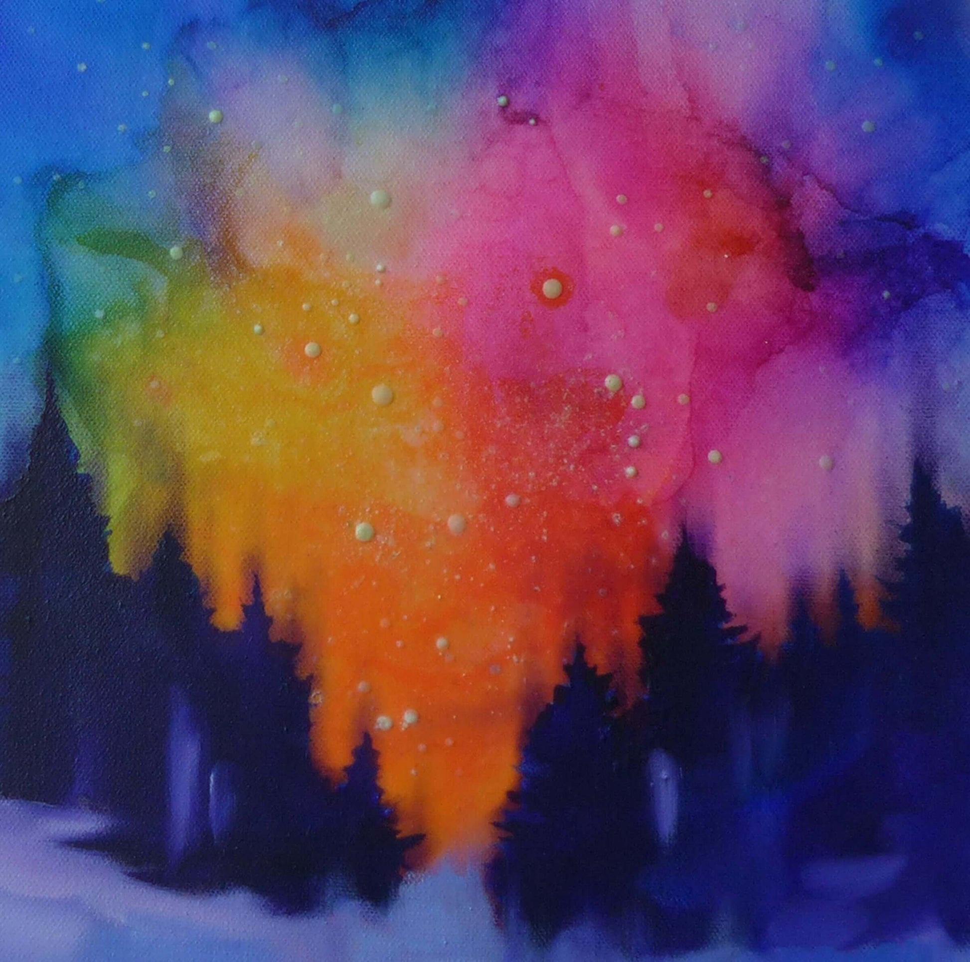 glow in the dark painting - sunset 