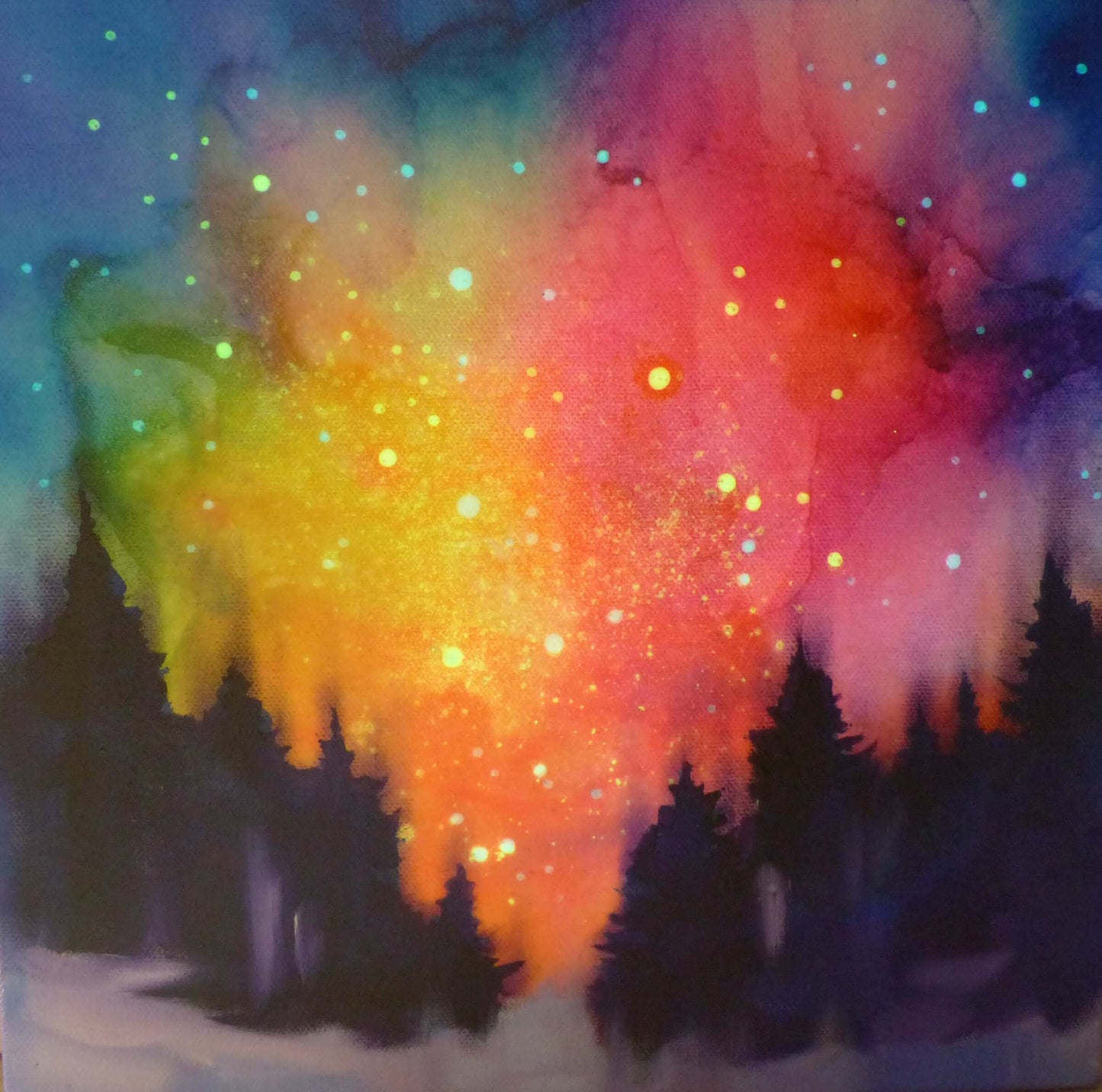 Glow in the Dark Art - Rainbow Clouds