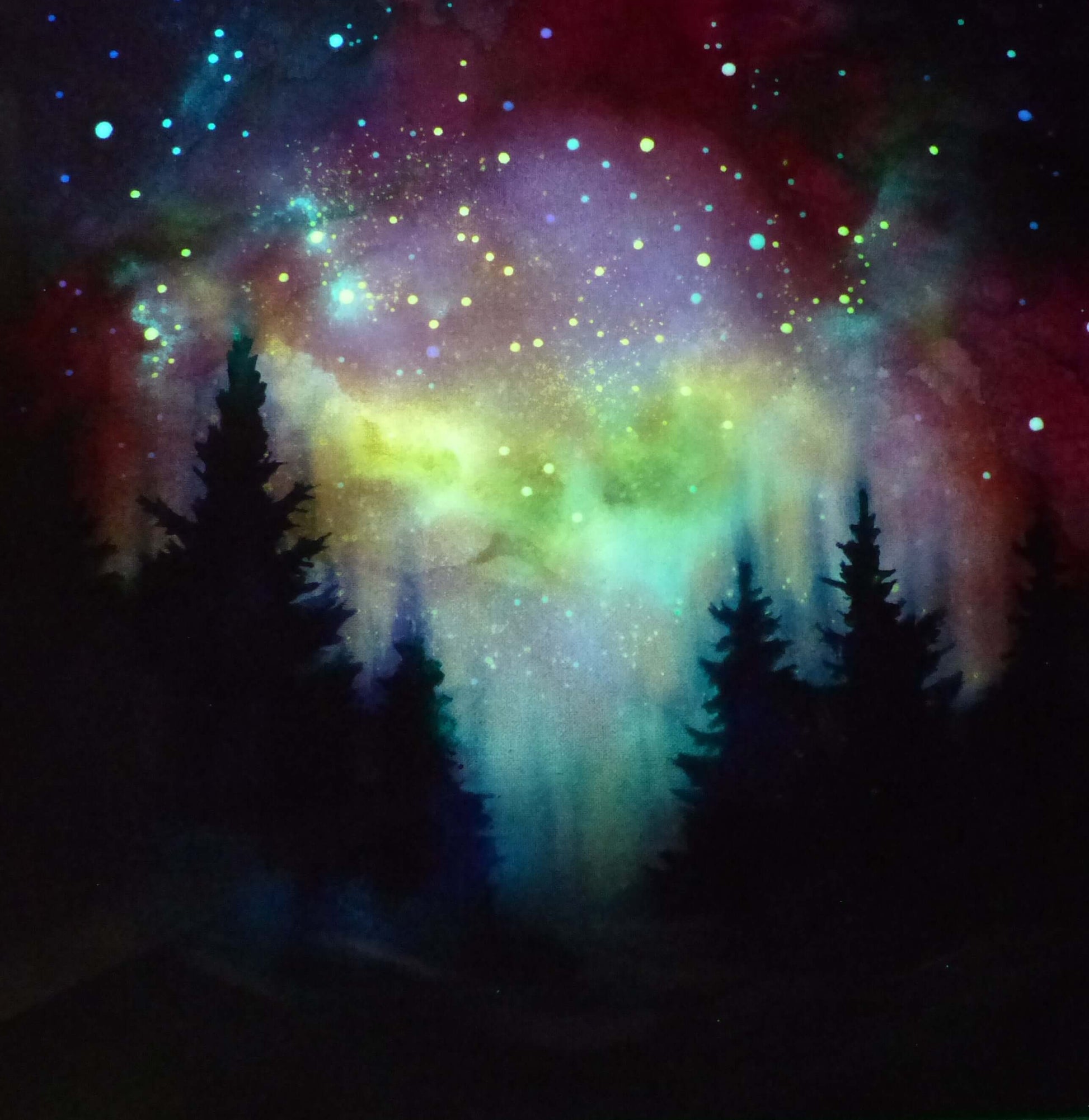 Glow in the Dark Painting Ombre Sunset