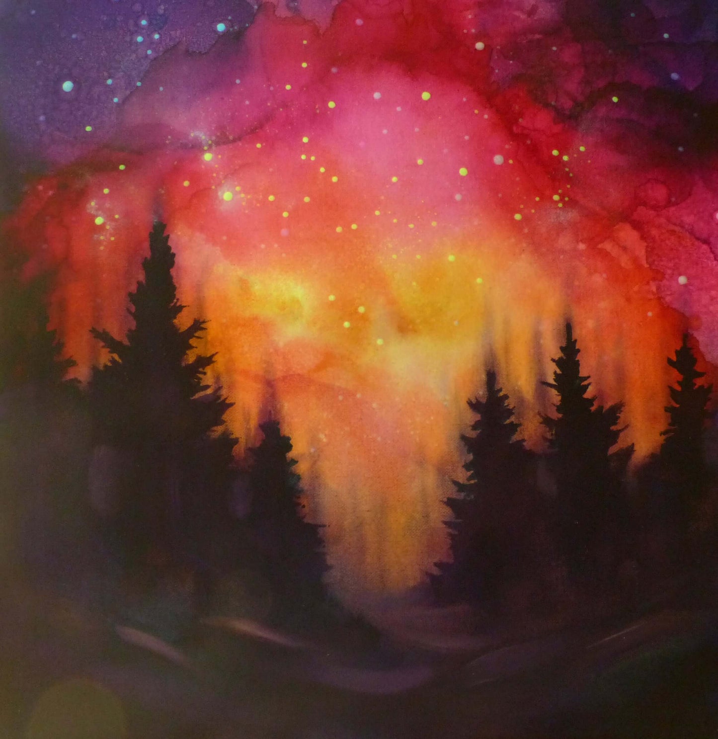 Glow in the Dark Painting Ombre Sunset