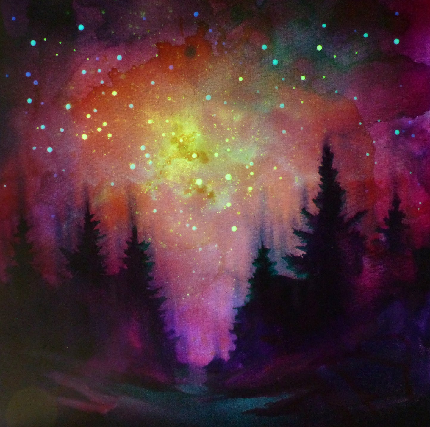 glow in the dark art sunset