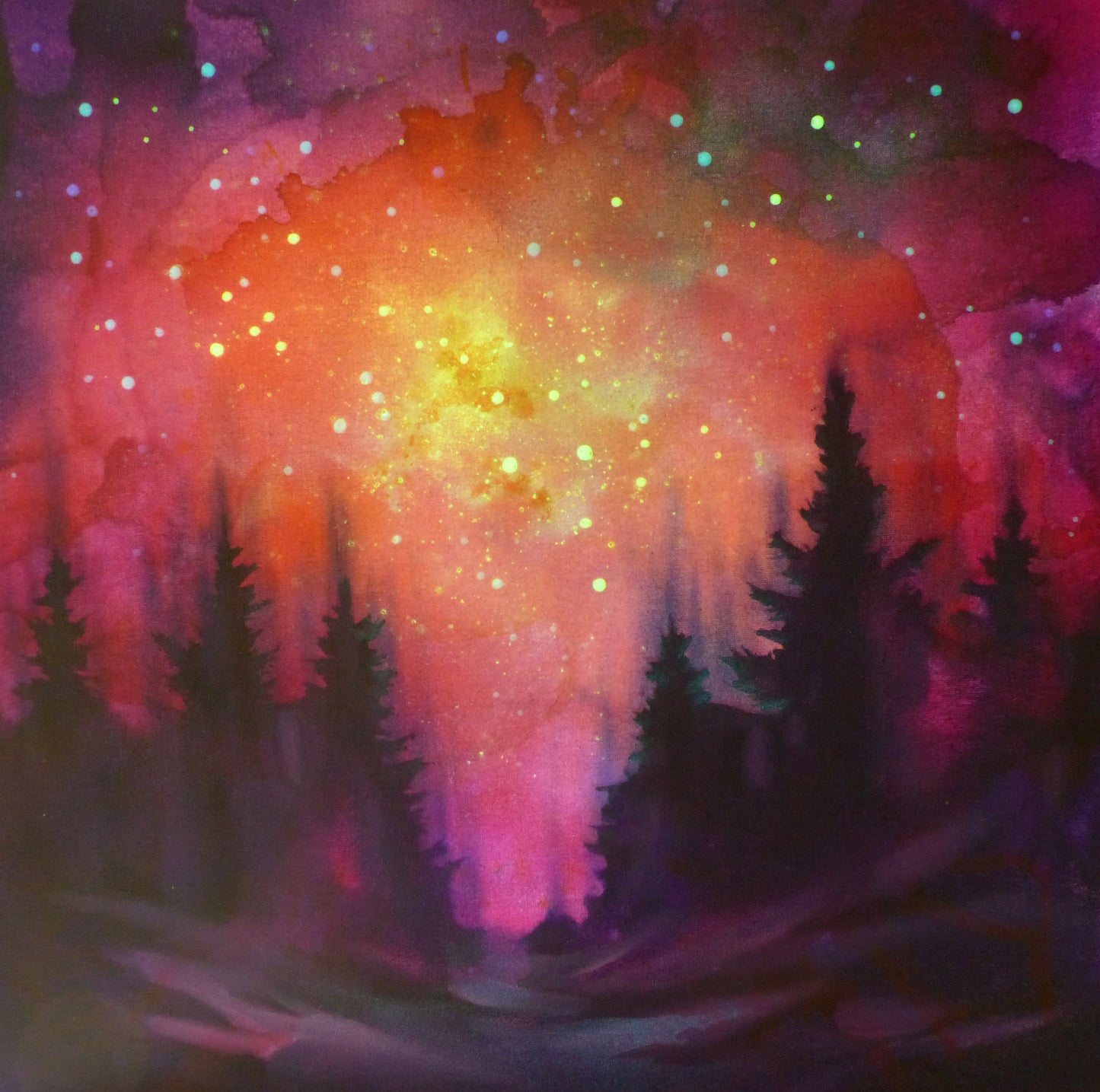 glow in the dark sunset painting 